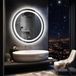 Runder Miroir LED pour salle de bain - Miroir mural 90 cm - Éclairage arrière - Dimmable avec 3 couleurs de lumière (3000–6000K) - Capteur tactile - Anti-buée - IP44 résistant aux éclaboussures