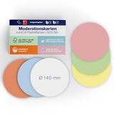 Magnetoplan 11151710 Moderatiekaart, roze, groen, geel, wit, blauw, oranje, rond, 140 mm, 500 stuks/verpakking