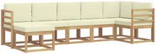 vidaXL - Extérieur - canapé - set - 7 - pcs - Blanc - et - crème - Polyester
