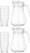 Artesania Cerd Vivalto 2x Carafe à eau / jus - couvercle en plastique - 1300 ml - verre - carafe - avec 10x gobelets