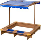 SwingKing Zandbak Ibiza Hout 120x120cm Met Zitje en Zonwering