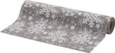 Merkloos Set van 2x stuks kerst diner tafelloper zilver met sneeuwvlokken 250 x 21 cm - polyester