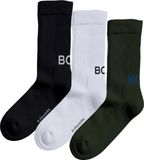Björn Borg Core Crew Polyamide Sokken - 3 Paar - Unisex - Maat 36-40 - Zwart/Wit/Groen