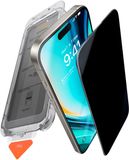 TORRAS Install Master Geschikt voor Apple iPhone 16 Pro Max - Privacy Glass - Screen Protector met Montage Frame - Gemakkelijke Installatie - Volledig Dekkend - Privacy Filter