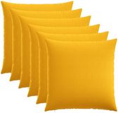 vidaXL Kussensloop 6 stuks Lichtgeel 60 x 60 cm Katoensatijn
