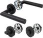 Wan GmbH Poignées de porte sur rosace ronde - Jeu de poignées pour portes - 2 pièces - Noir mat - Acier inoxydable