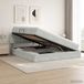vidaXL Lit de rangement LED avec matelas Gris clair 180 x 200 cm Velours