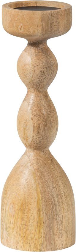 WOOOD Liske Kandelaar - Mango Hout - Naturel - 35x11x11