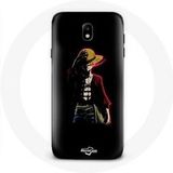 Maniacase Etui voor Samsung Galaxy J5 2017 One Piece Manga Anime Luffy Zwarte Achtergrond
