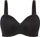 Ulla Popken - Dames - Multiway-BH zachte cups afneembare bandjes - Zwart - Maat 90C