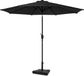 VONROC Premium Stokparasol Recanati Ø300cm – Incl. parasolvoet & beschermhoes - Ronde parasol - Kantelbaar – UV werend doek - Zwart