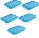 Unyqoos® Set de cinq boîtes alimentaires pour réfrigérateur et congélateur, sans BPA