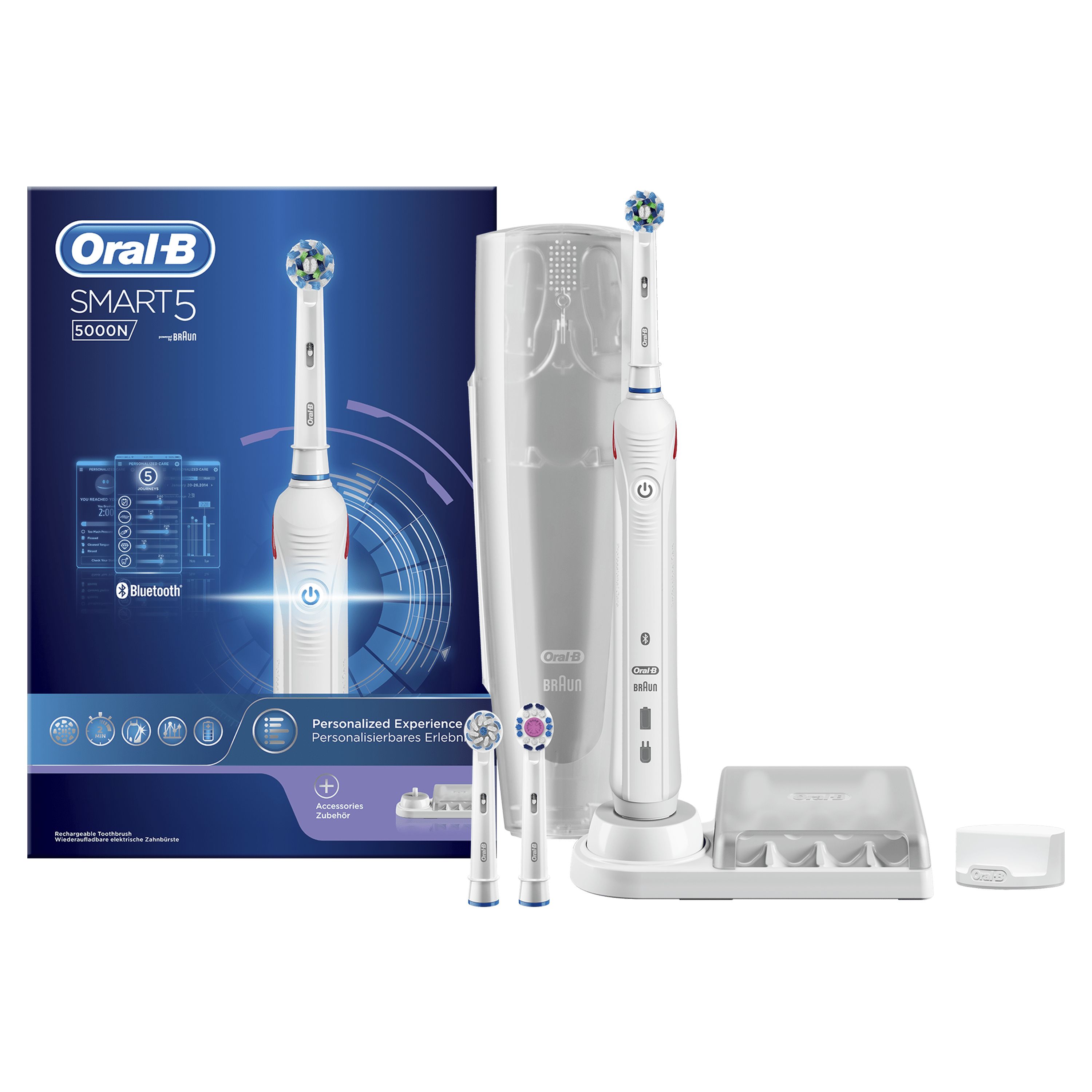 Oral-B Smart 5 5000 - Elektrische Tandenborstel - Wit - Powered by Braun - 1 Handvat en 3 Opzetborstels