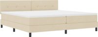vidaXL Boxspring bed met hoofdeinde Crème 200 x 200 cm Stof