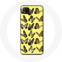 Maniacase Etui voor Xiaomi Redmi 9C Vlinders Gele Achtergrond