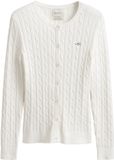GANT Vest STRETCH COTTON CABLE CARDIGAN Dames Wit XL
