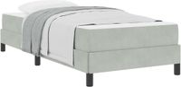 vidaXL Boxspringbed met matras, lichtgrijs, 90 x 190 cm, stof