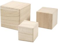 Creativ Company CC Wood cubes, size 5+6+8 cm, 3 pc/ 1 pack