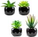 Unyqoos® Set van Vier Kunstplanten in Keramische Pot voor Stijlvolle Interieurdecoratie