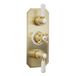 Hudson Reed Elizabeth Rétro Thermostatic Shower Valve - Recessed Design - 2 Functions - Satin Gold