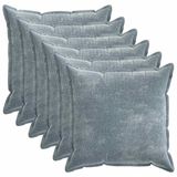 vidaXL - Housse de coussin - 6 pièces - BOIS - Bleu clair - 80 x 80 cm - Tissu chenille