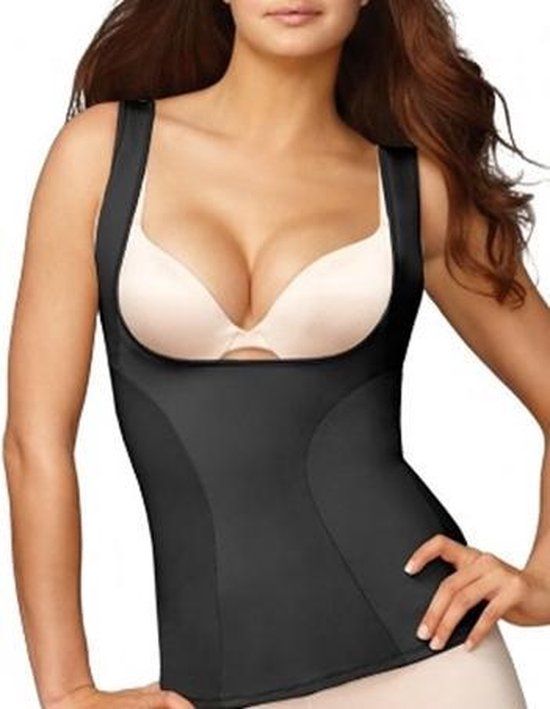 Maidenform Flexees Shapewear Draag je eigen beha torsette - Modern Zwart - Medium Plus-Size