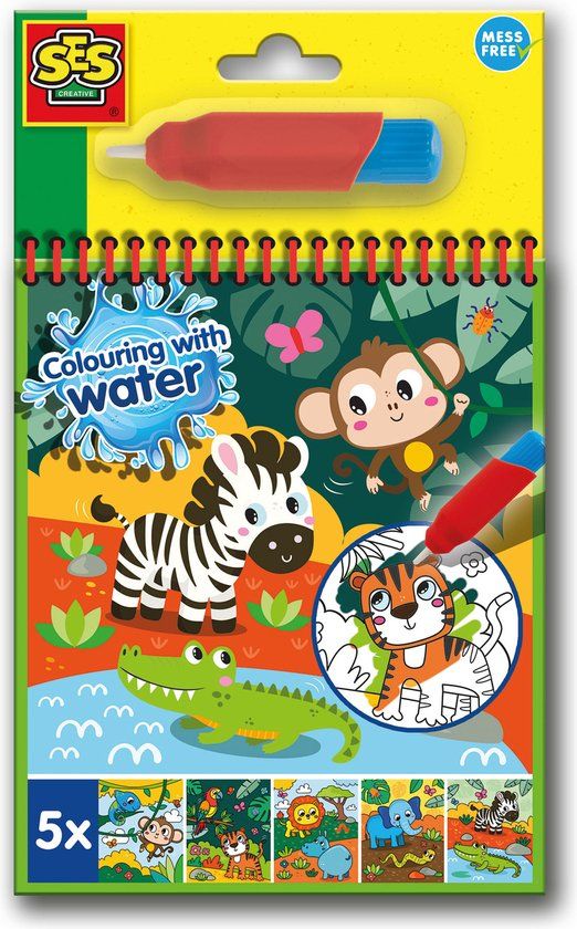 SES Creative Kleuren met water kleurboek Safari