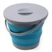 Opvouwbare emmer, 5 l, met deksel, draagbaar, voor het wassen van auto's, vissen, badkamer, keuken, silicone, camping, outdoor, blauw