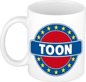 Bellatio Decorations - Toon voornaam - koffiemok - beker - wit/blauw - 300 ml