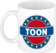 Bellatio Decorations - Toon voornaam - koffiemok - beker - wit/blauw - 300 ml
