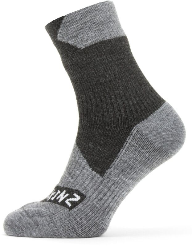 Sealskinz Waterproof All Weather Ankle Socks, Grey/Black L | EU 43-46