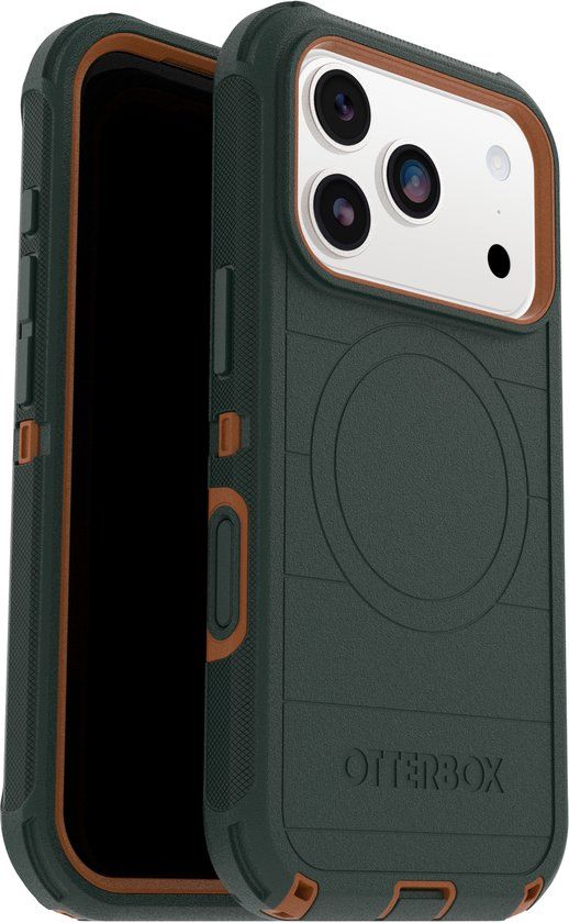 Otterbox Defender Pro - iPhone 17 Pro Case - Green/Orange - MagSafe