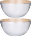 Merkloos / Sans marque Edco Eindhoven Bv Schaaltje/kommetje - 2x - zilver - bamboe - D14 cm