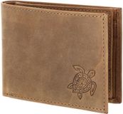 oxmox Leren portemonnee Leather RFID Protect Pocketbörse Turtle 2.0 Embossed Vintage Light Brown