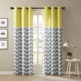 Alex Chevron Printed Grommet Top Panel Paar Geel 63" Panel
