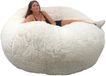 Bananair - Pouf XXL housse amovible - imitation fourrure - Blanc - 160 cm