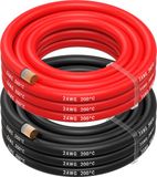 MMOBIEL 2 AWG Siliconen Elektrische Draad - 2 Gauge (33,6mm²) Vertinde Koperkabel - 2 Aparte Draden Rood & Zwart Elk 2,5 m