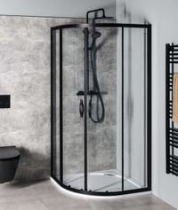 Gelco Sigma Simply Black douchecabine kwartrond 90x90 mat zwart - 190cm hoog