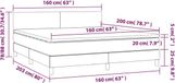 vidaXL Boxspring met matras stof zwart 160x200 cm