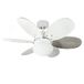 Wonderlamp - Plafondventilator met licht, omkeerbare vleugels, 1 x E27, max. 60 W, 3 snelheden, zomer-/winter, wit of grijs