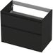 INK - Onderkast 2 Laden Greeploos Gelakt 45gr A-symmetrisch - 800x450x650 Mm - Mat Zwart
