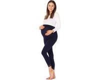 Be Mammy Dames Leggings - Zwangerschapskleding - Lange 7/8 - Viscose - BE-BE20-262-LE - Marineblauw - XXL