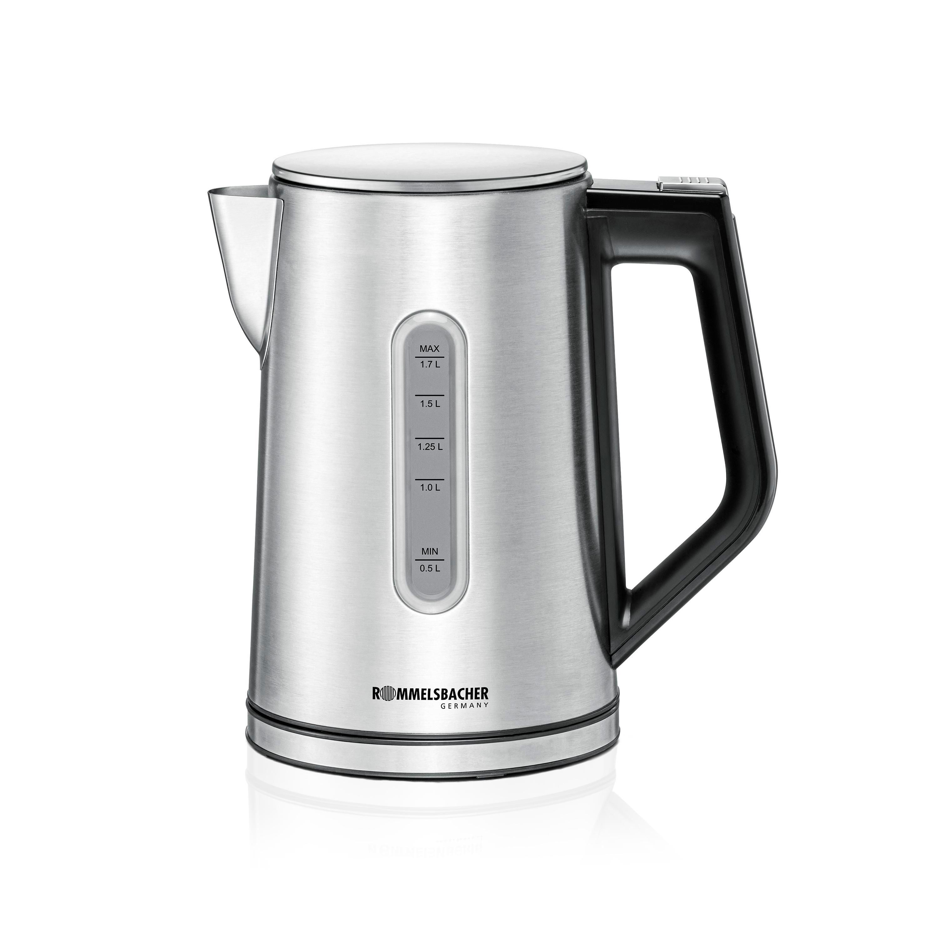 Rommelsbacher WK 3000 Waterkoker - 1.7L - 3000W - Zwart/RVS
