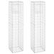 Gabion posts 2 pcs 40x40x180 cm iron