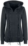 Gothicana by EMP Gothicana Zwart jack met capuchon en vetersluiting - Dames - M