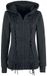 Gothicana by EMP Gothicana Zwart jack met capuchon en vetersluiting - Dames - M