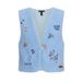 NONO teddy gilet met print - lichtblauw