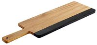 APS-Germany APS 00868 Rechthoekige Serveerplank van Slate en Hout, Zwart/Bruin