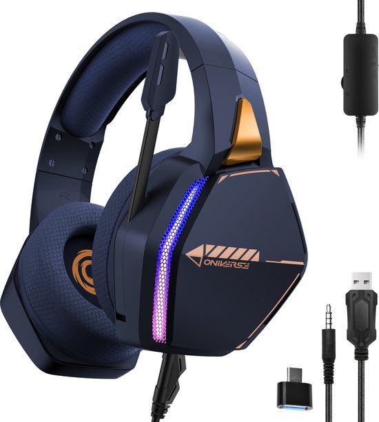 Oniverse Nebula Headset Bedraad Hoofdband Gamen USB Type-A Blauw
