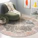 Safavieh Distressed Arizona Collection machinewasbaar en antislip tapijt, ideaal voor drukbezochte ruimtes, Arizona collectie, laagpolig, rood en ivoor, 183 x 183 cm